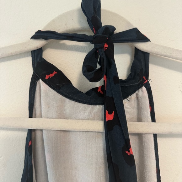 Pretty Garden Cheetah Print Teal & Pink Tiered Halter Maxi Dress XL - Picture 7 of 11